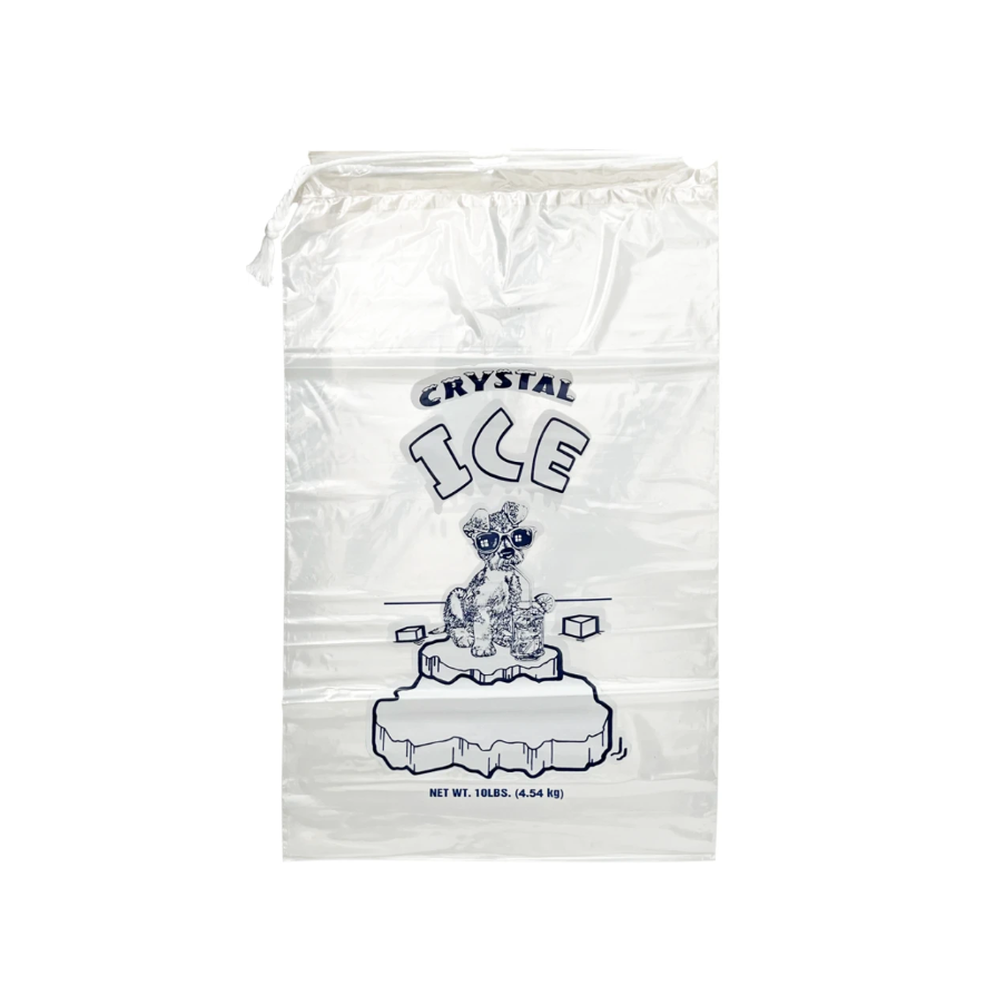 8 lbs Crystal Drawstring Ice Bags - 400 Count per Case