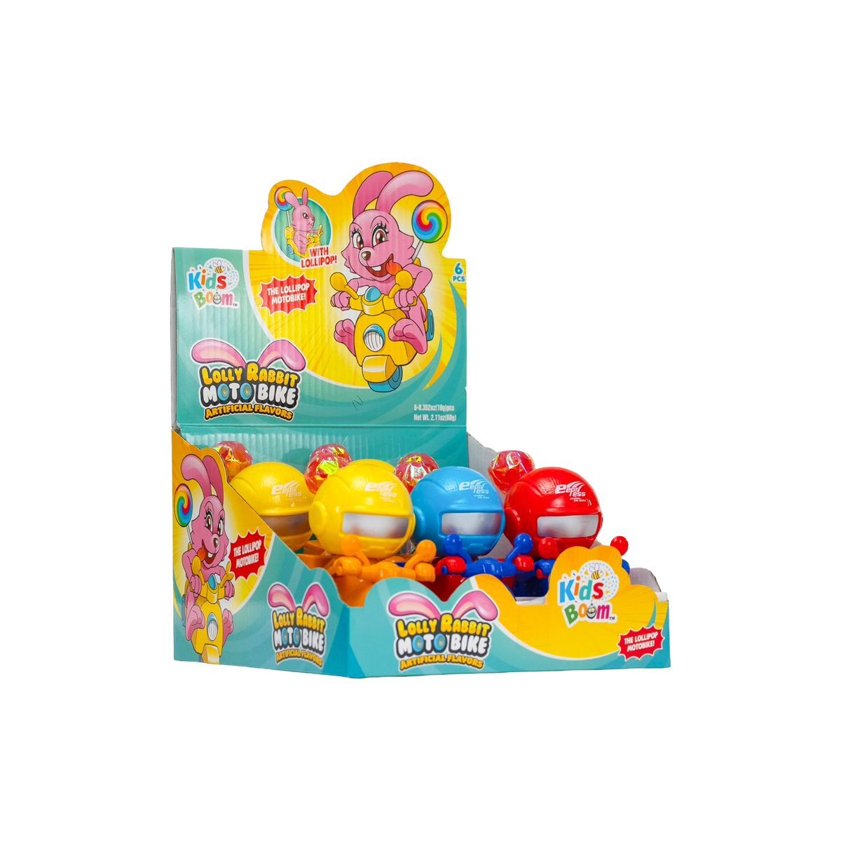 KidsBoom™ Lolly Rabbit Moto Bike - 6PCS (10g Each) | Fun Sweet Ride