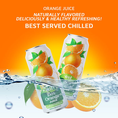 Vinut 100% Orange Juice – Pack of 12 Cans (11.15 fl oz)