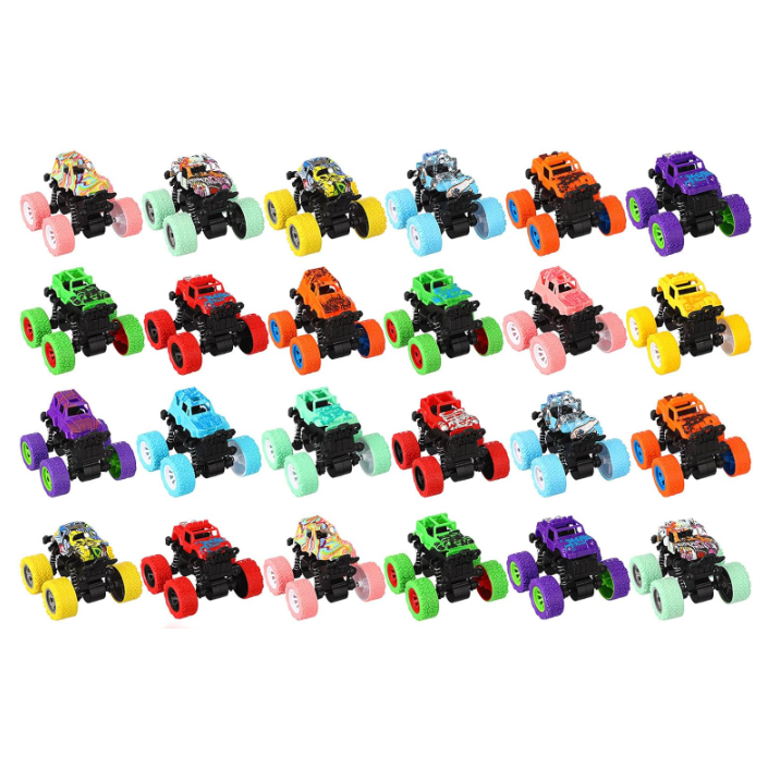 Monster Truck Toy Set – 9 Push & Go Trucks with Candy and Vibrating Action