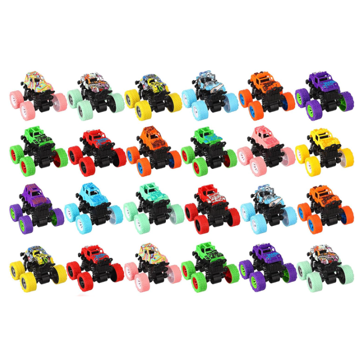 Monster Truck Toy Set with 9 Push & Go Trucks and Candy Inside