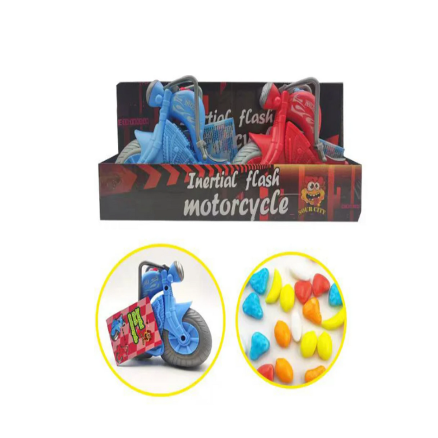 Vibrant Inertial Flash Motorcycle Toy Set with 12 Pieces