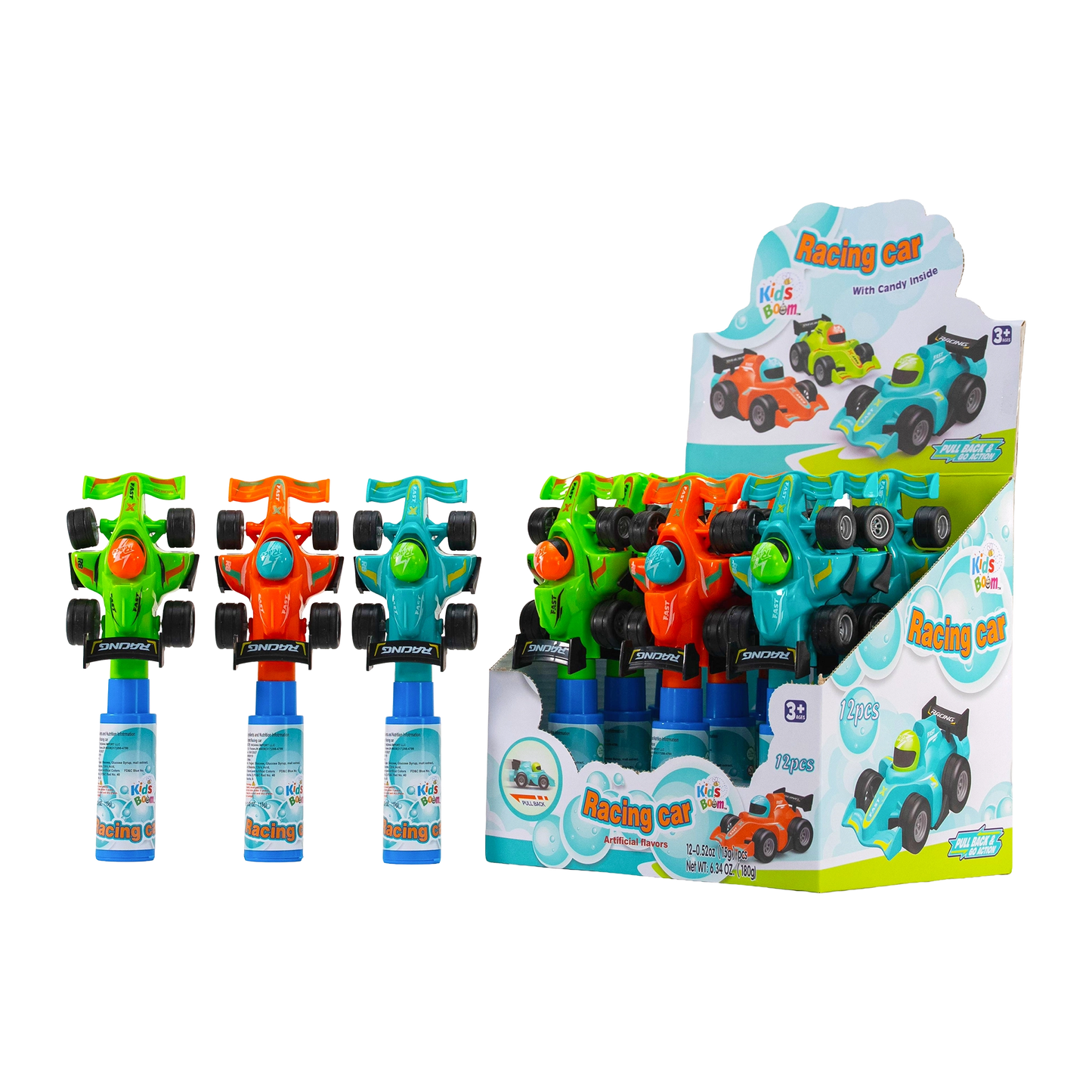 KidsBoom™ Racing Car With Candy - 12PCS (15g Each) | Race & Taste