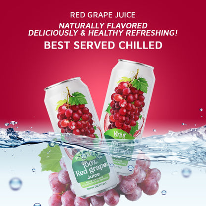 Vinut 100% Red Grape Juice – Pack of 12 Cans (11.15 fl oz)