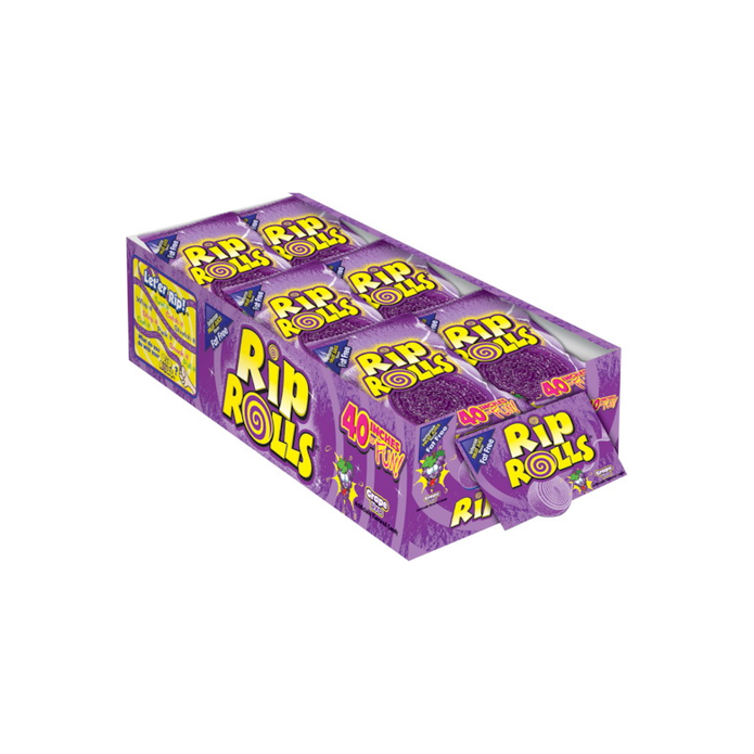 Rip Rolls Grape Candy, 24 Rolls in a Pack