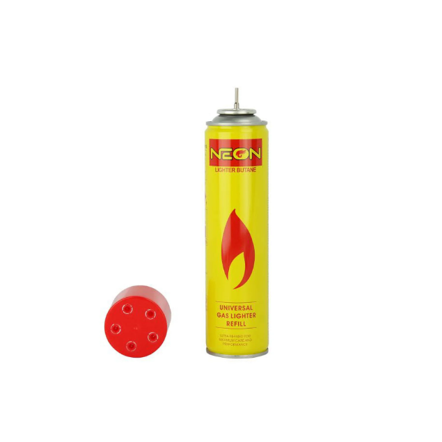 Neon Universal Butane Gas Lighter Refill - 12 Pack, Ultra Refined (Yellow)