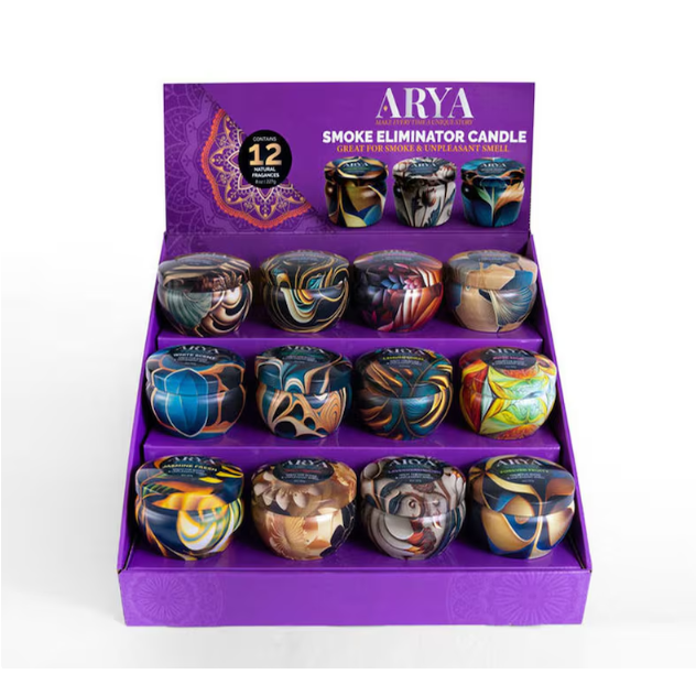 Arya Smoke Eliminator Scented Candles - Variety Pack, 8oz Tins