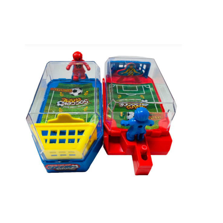 Soccer game toy with colorful soccer players and candy