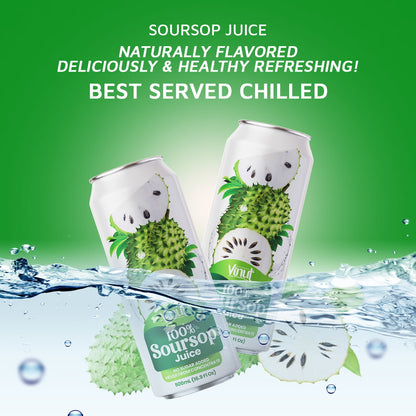 Vinut 100% Soursop Juice – Pack of 12 Cans (11.15 fl oz)