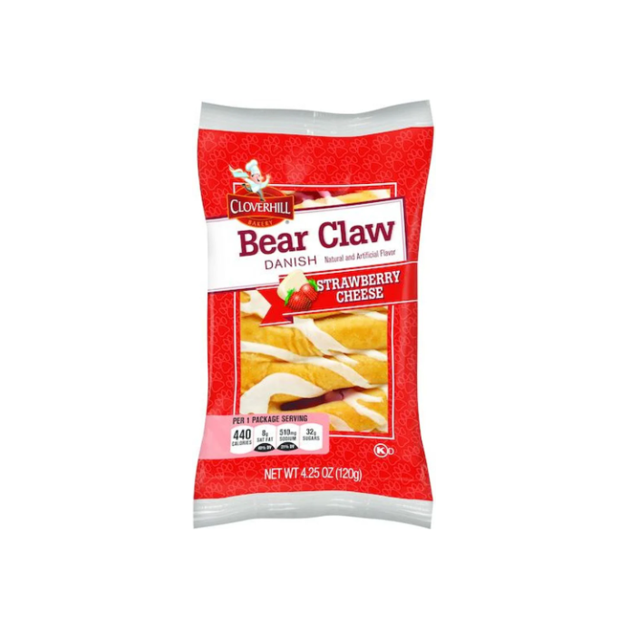 Cloverhill Bakery Bear Claw Danish - Strawberry Cheese - 25.5 oz (6-Pack)