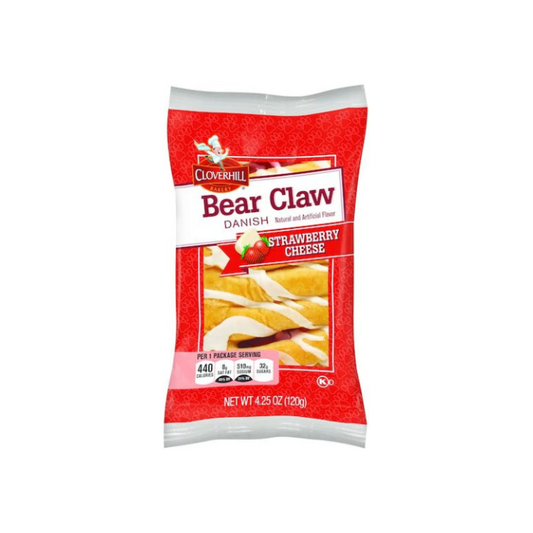 Cloverhill Bakery Bear Claw Danish - Strawberry Cheese - 4.25 oz (6-Pack)