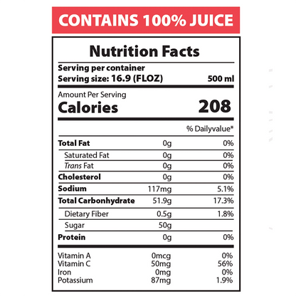 AZRA Strawberry Juice Nutrition Facts 500ml Can