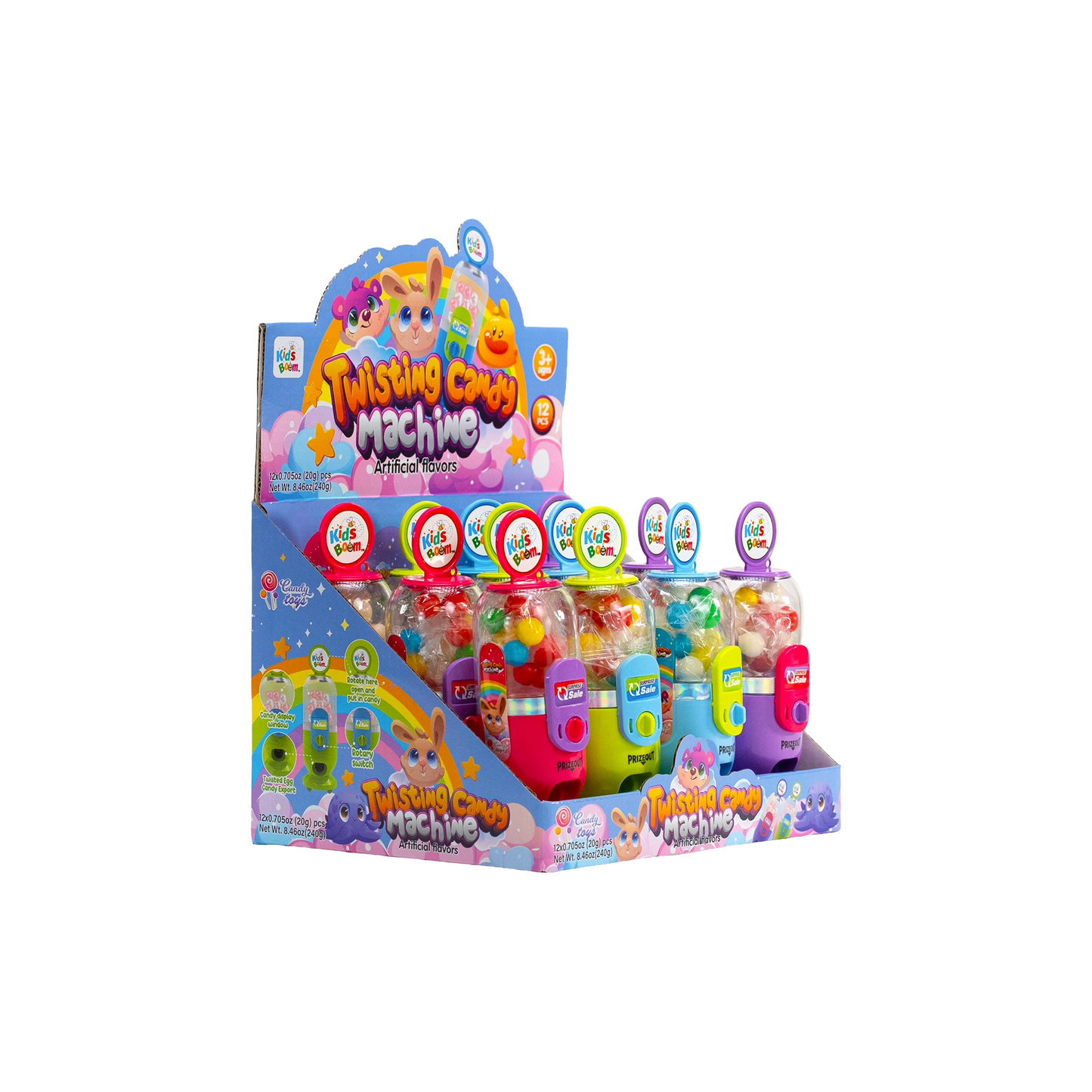 KidsBoom™ Twisting Candy - 12PCS ( 20g Each ) | Twist, Taste, and Enjoy Fun