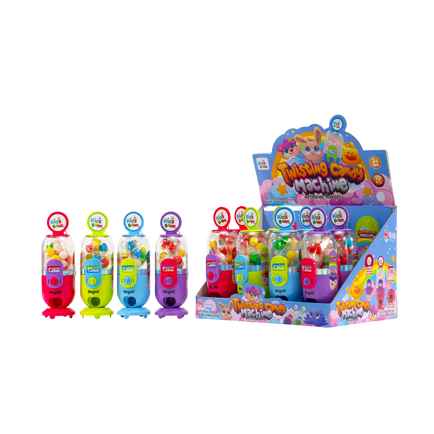 KidsBoom™ Twisting Candy - 12PCS ( 20g Each ) | Twist, Taste, and Enjoy Fun