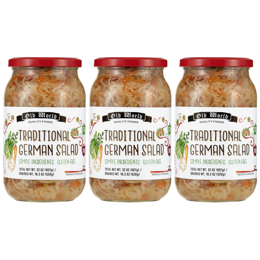German Salad – 32 oz Glass Jars (3-Pack) | Traditional Old World Style