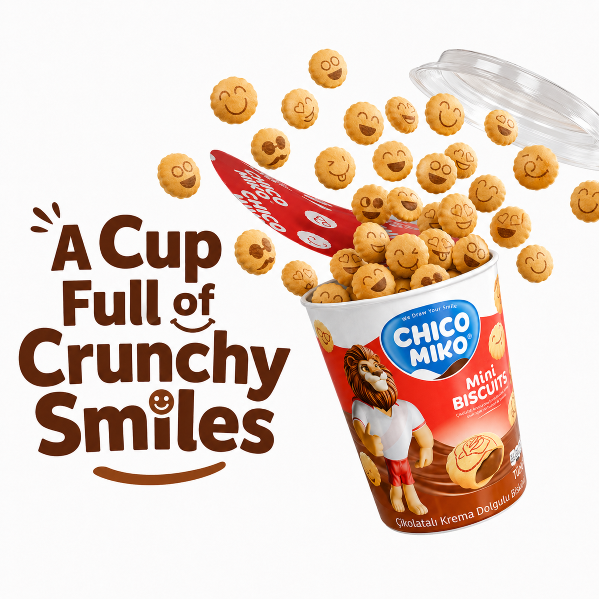 Chico Miko Mini Biscuits Variety Pack – 12 Cups, Chocolate, Strawberry & Vanilla – By INIM Store