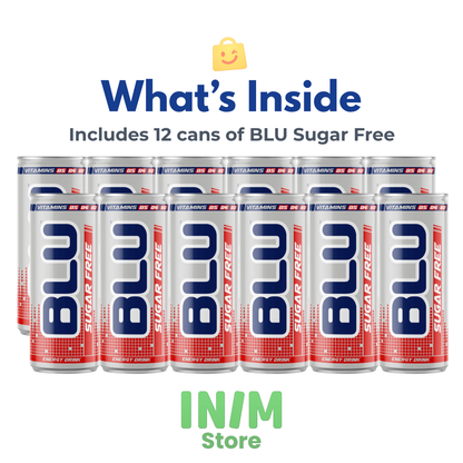 BLU Sugar Free Energy Drink – 12 Pack, 8.4 fl oz (250 mL) Slim Cans