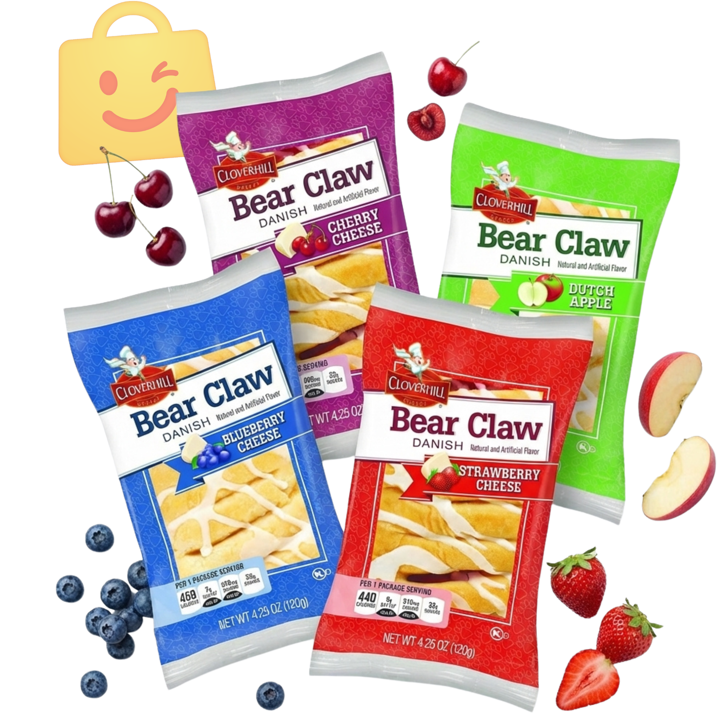 Cloverhill Bear Claw Strawberry Cheese