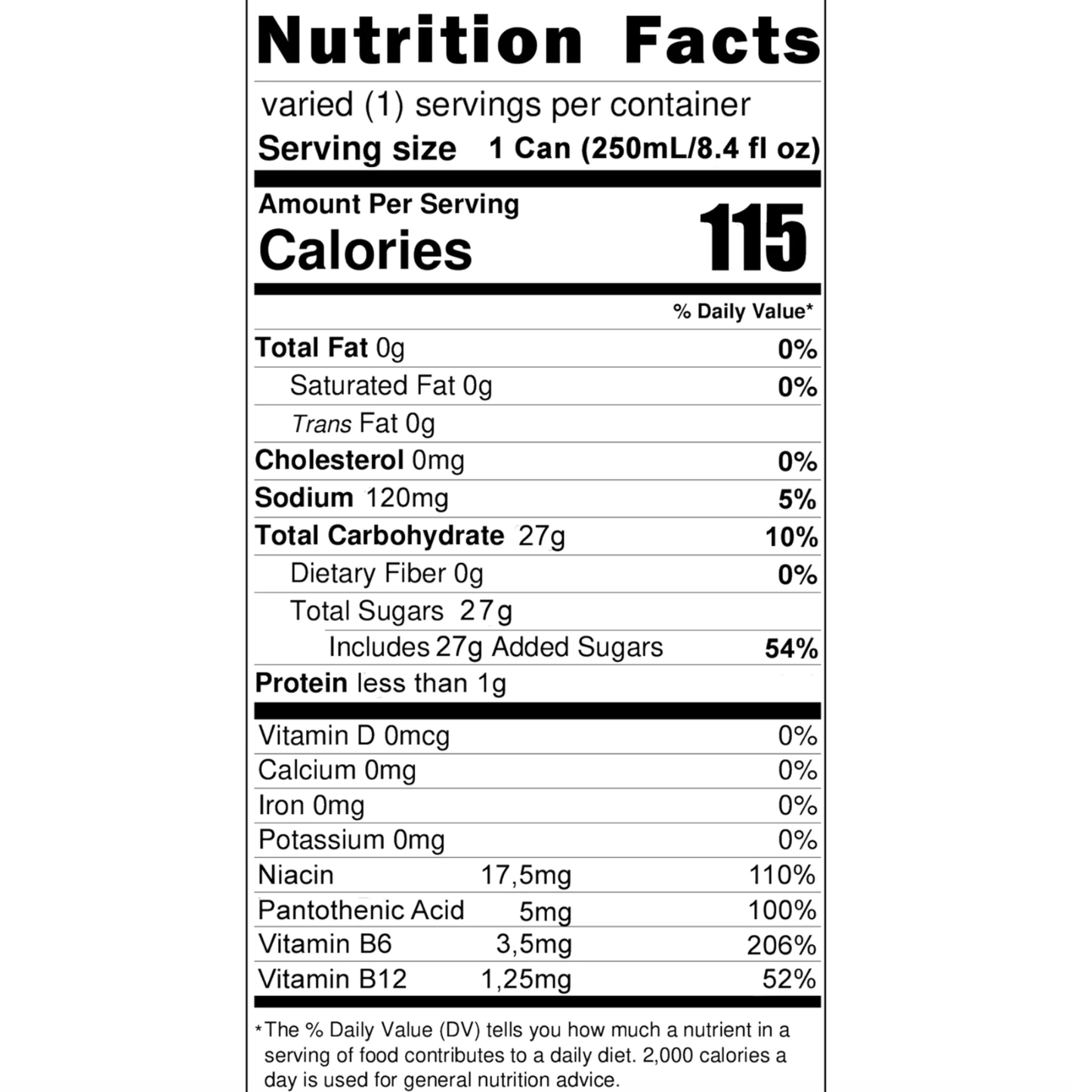 BLU Mojito Energy Drink – 12 Pack, 8.4 fl oz (250 mL) Slim Cans