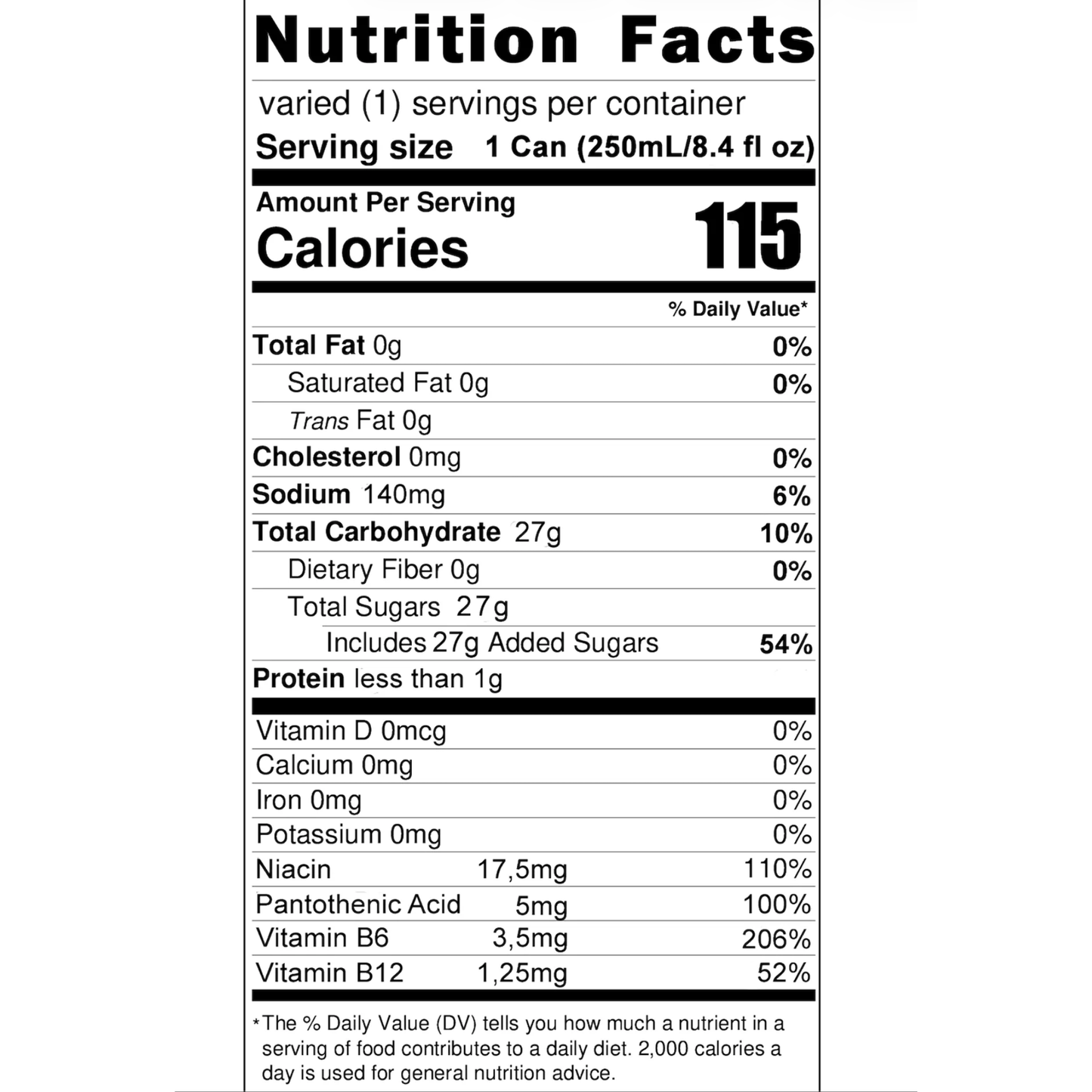 BLU Classic Energy Drink – 12 Pack, 8.4 fl oz (250 mL) Slim Cans