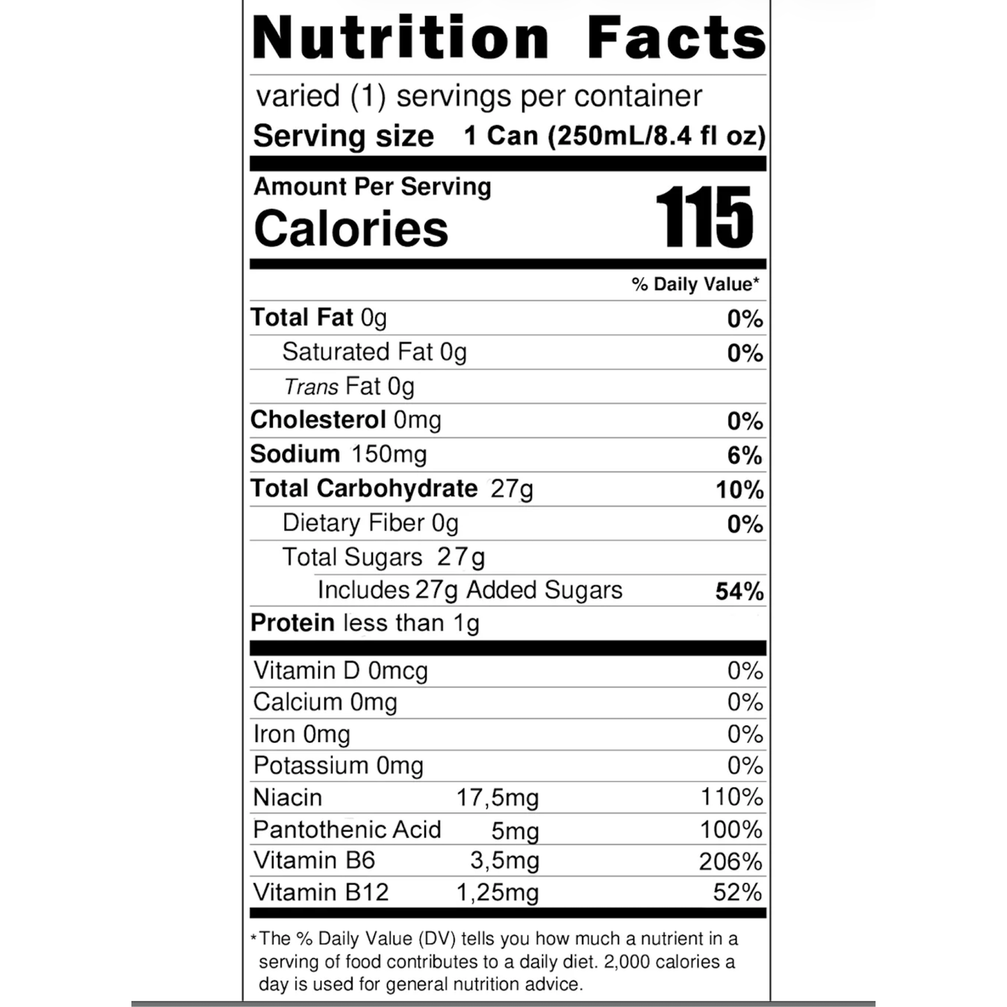 BLU Cranberry Energy Drink – 12 Pack, 8.4 fl oz (250 mL) Slim Cans