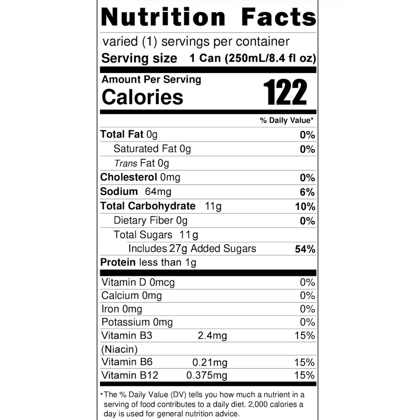 BLU BLUDAY Energy Drink – 12 Pack, 8.4 fl oz (250 mL) Slim Cans