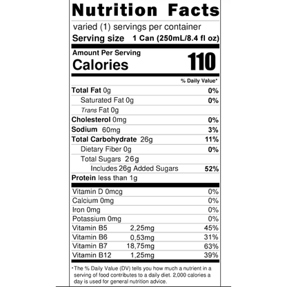 BLU Grape Energy Drink – 12 Pack, 8.4 fl oz (250 mL) Slim Cans