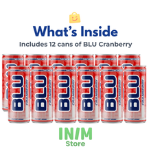 BLU Cranberry Energy Drink – 12 Pack, 8.4 fl oz (250 mL) Slim Cans