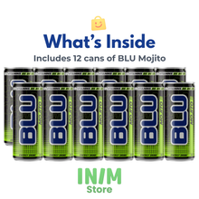 BLU Mojito Energy Drink – 12 Pack, 8.4 fl oz (250 mL) Slim Cans