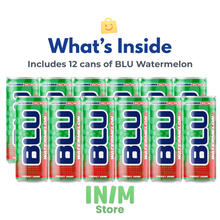 BLU Watermelon Energy Drink – 12 Pack, 8.4 fl oz (250 mL) Slim Cans