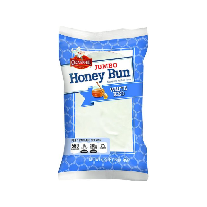 Cloverhill Bakery Jumbo Honey Bun, White Iced - 24 oz (6-Pack)