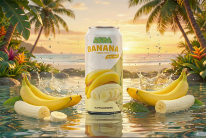 AZRA Banana Juice 12 Pack – 100% Tropical Juice – 500ml Cans – Imported from Vietnam