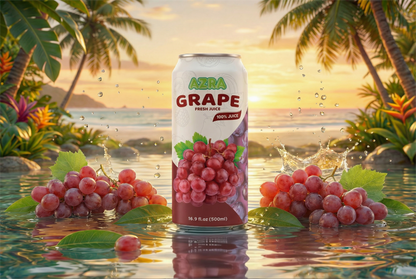 AZRA Grape Juice 12 Pack – 100% Tropical Juice – 500ml Cans – Imported from Vietnam