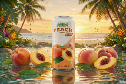 AZRA Peach Juice 12 Pack – 100% Tropical Juice – 500ml Cans – Imported from Vietnam