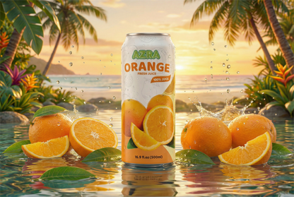 AZRA Orange Juice 12 Pack – 100% Juice – 500ml Cans – Imported from Vietnam