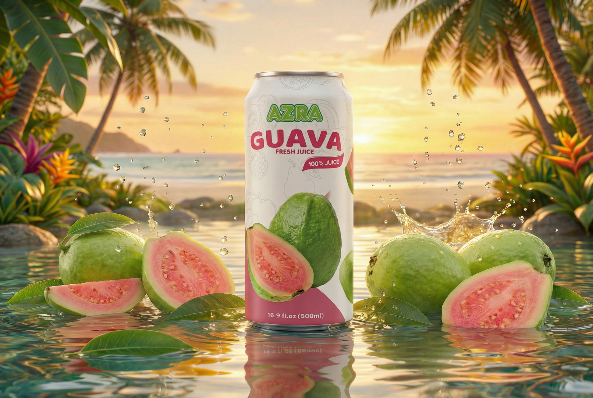 AZRA 100% Guava Juice 500ml Can