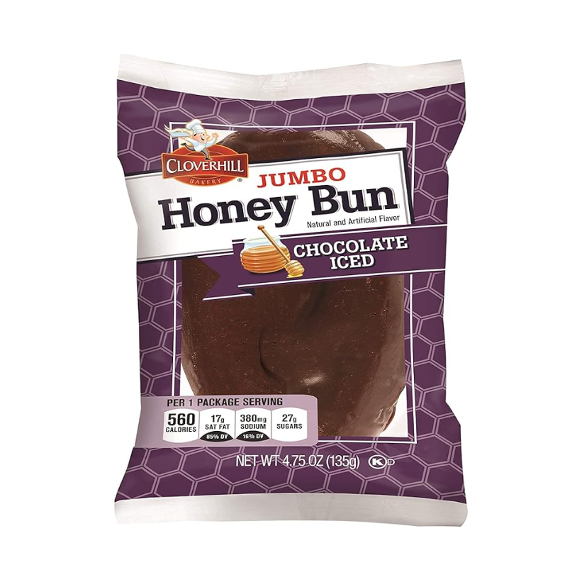 Cloverhill Bakery Jumbo Honey Bun, Chocolate Iced - 24 oz (6-Pack)