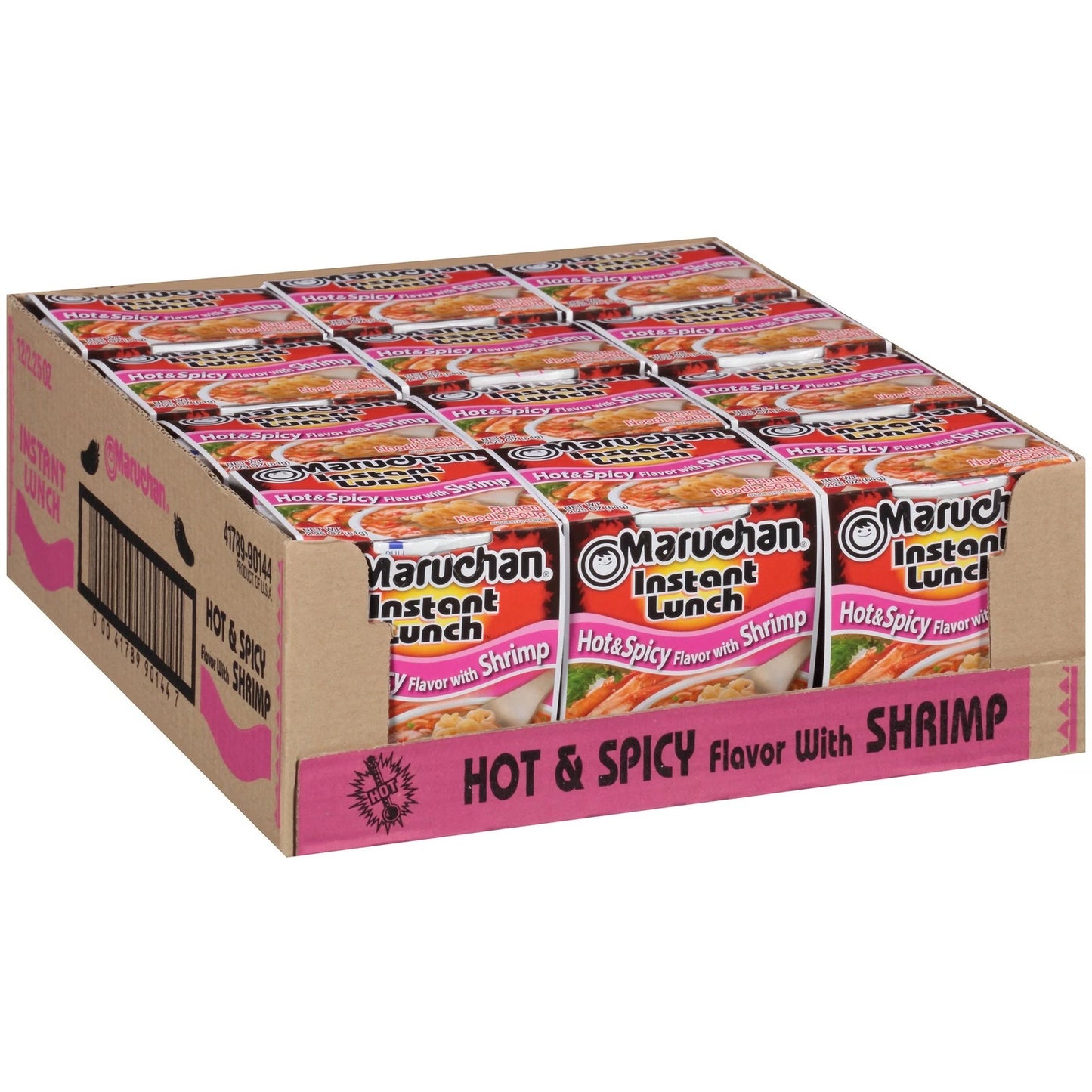 Maruchan Instant Lunch – Hot & Spicy Shrimp Flavor (2.25 oz, 12-Pack)