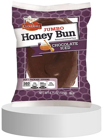 Cloverhill Jumbo Honey Bun Chocolate Iced