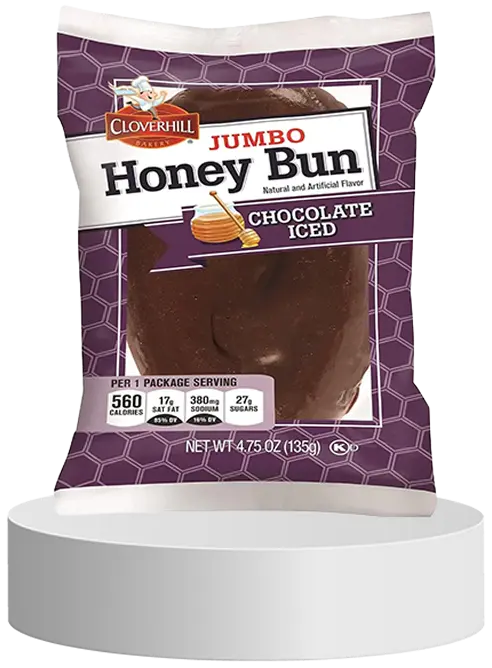 Cloverhill Jumbo Honey Bun Chocolate Iced